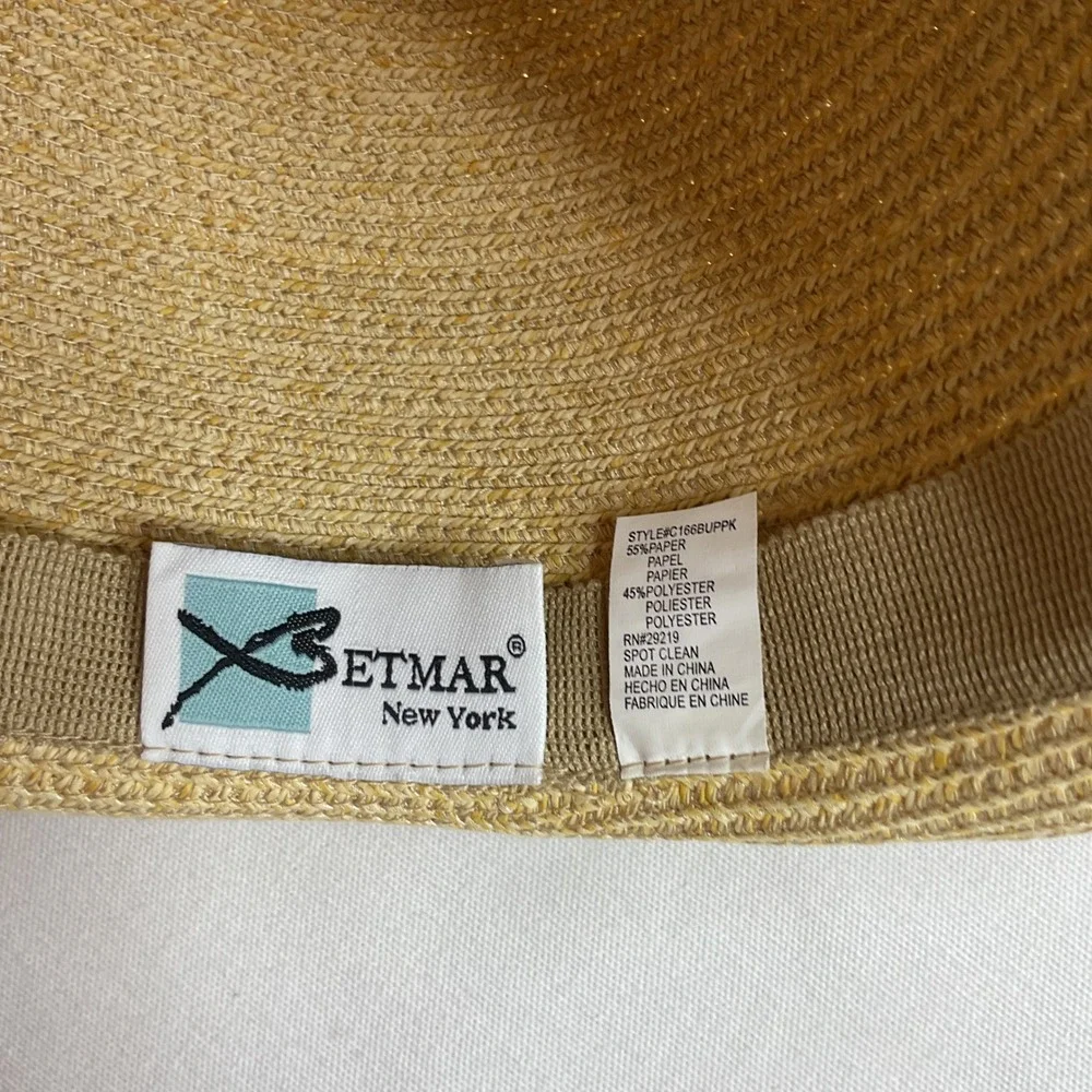 Betmar hat New York Tan Straw Sun Wide Brim Packable Summer Beach C166BUPPK